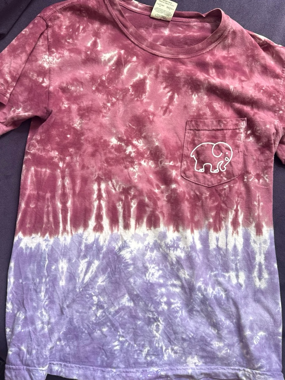 ivory ella Tie-Dye Short Sleeve Tee in Mauve & Lavender